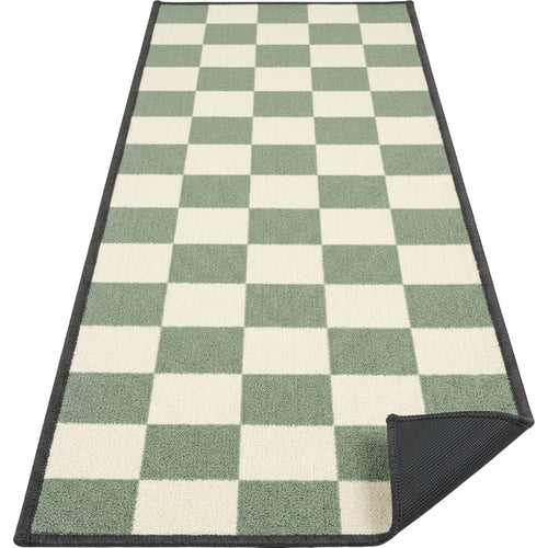 Roomg Low-Pile Kitchen Runner Mat 50 x 150 cm Sage Cream Checker - Product view