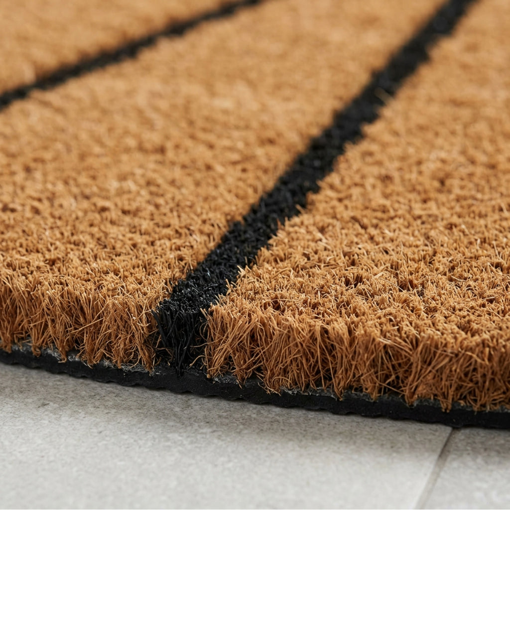 Roomg Half-Moon Coir Door Mat 45 x 75 cm Natural Black Fan - Detail view