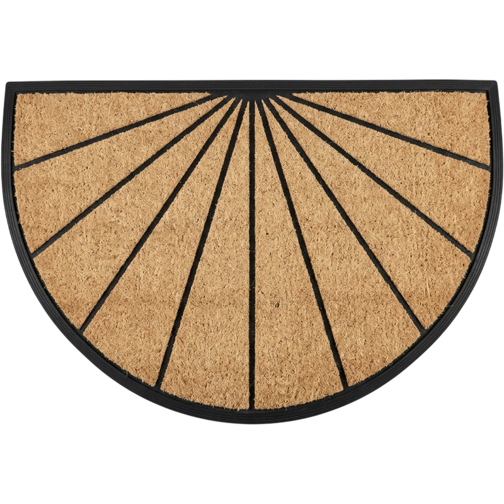 Roomg Half-Moon Coir Door Mat 45 x 75 cm Natural Black Fan - Product view