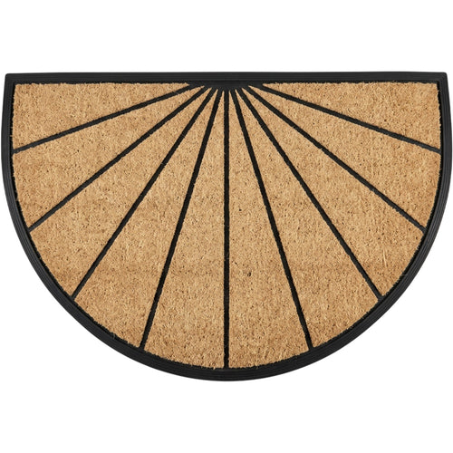 Roomg Half-Moon Coir Door Mat 45 x 75 cm Natural Black Fan - Product view