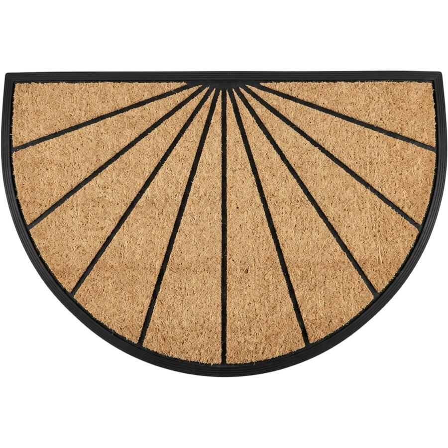 Roomg Half-Moon Coir Door Mat 45 x 75 cm Natural Black Fan